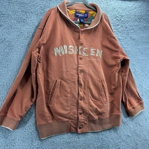 Vintage Miskeen 3X Men's Jacket Button Up Front Logo Varsity Oversized - Picture 7 of 11